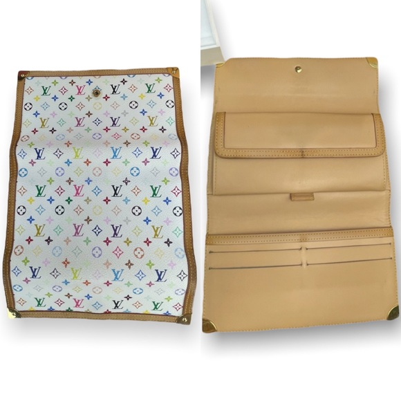 🦄AUTHENTIC🦄 Louis Vuitton Tresor Porte Murakami International Multicolored - Picture 7 of 10